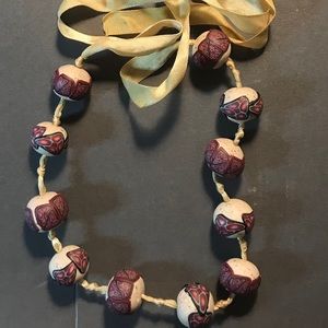 Necklace artisan handmade clay